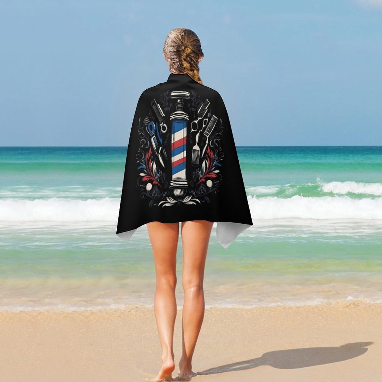 Hairstyle Barber Hairdresser Oversized Beach Towel Soft Absorbent Pool Bath Swim Towels for Adults Travel Vacation Gifts 130x80cm