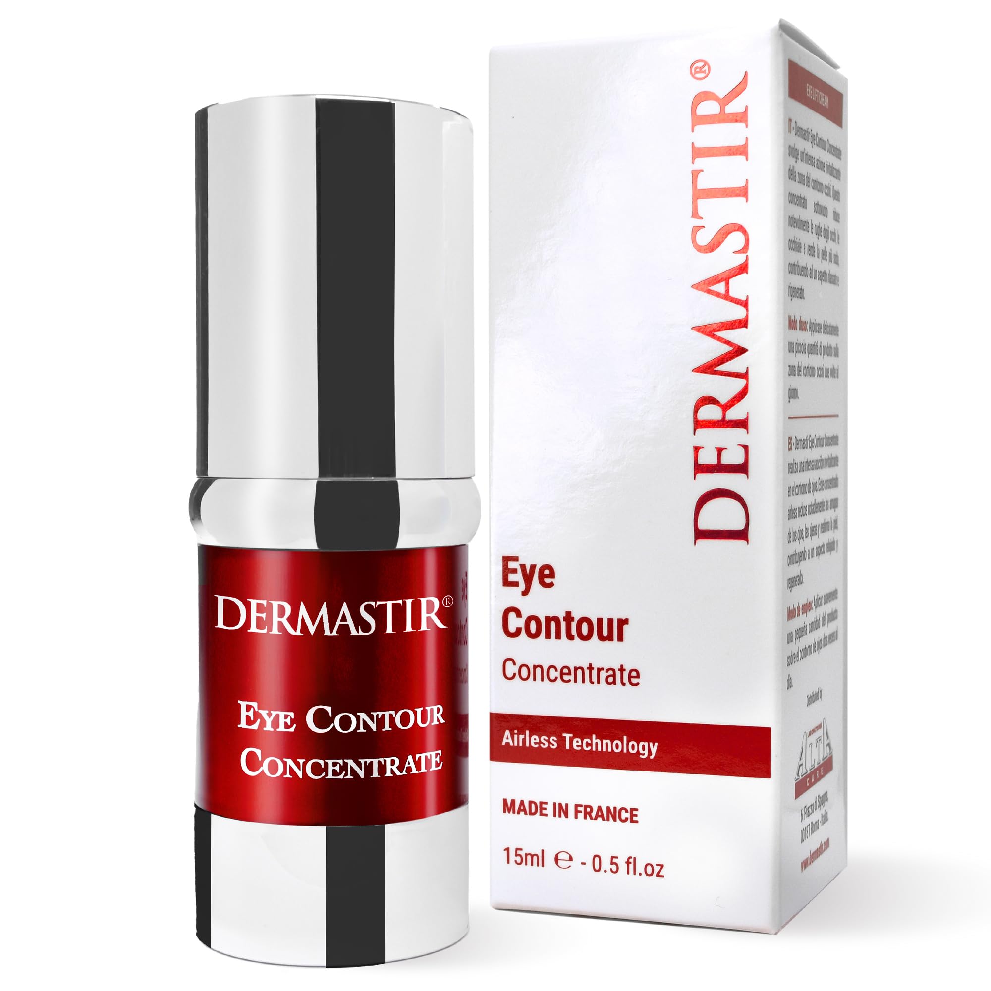Dermastir Crema antiarrugas para los ojos, reduce las arrugas y ojeras, con ácido hialurónico, pepetidos y aceite de almendra, 15 ml