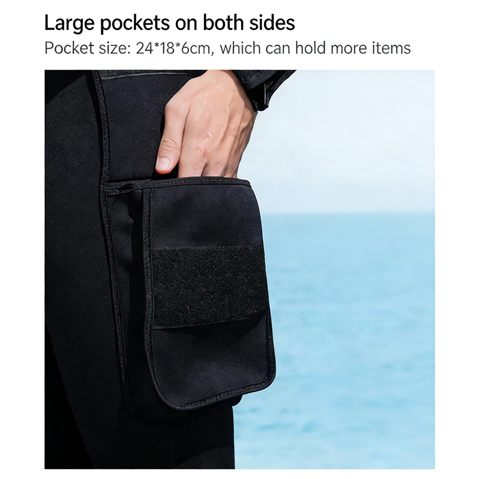 Pantaloncini da Sub da Uomo da 3 Mm, Pantaloni da Muta Termica da Sub con Cintura Regolabile e Tasche Utili per lo Snorkeling e il Nuoto