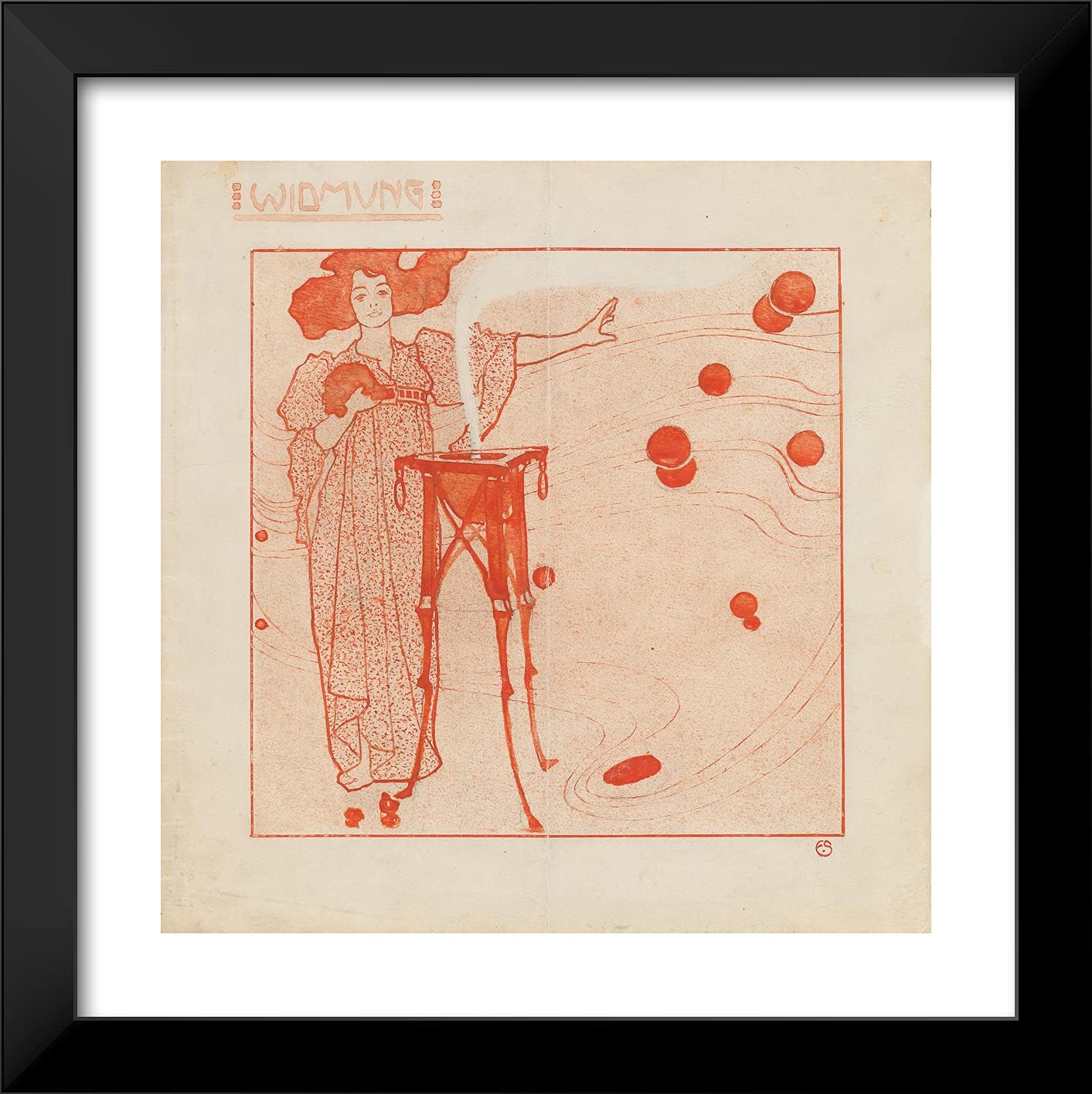 ArtDirect Schiele, Egon 20x20 Black Modern Framed Art Print Titled: Greeting Card for Marie Czihaczek