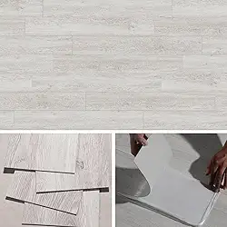 Piso Vinílico Auto Adesivo Régua Madeira Manta Caixa 5m² Cinza Claro Brinovar