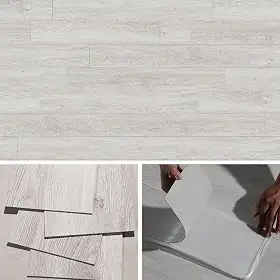 Piso Vinílico Auto Adesivo Régua Madeira Manta Caixa 5m² Cinza Claro Brinovar