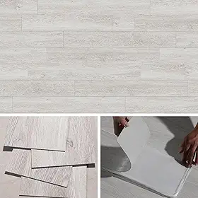Piso Vinílico Auto Adesivo Régua Madeira Manta Caixa 5m² Cinza Claro Brinovar