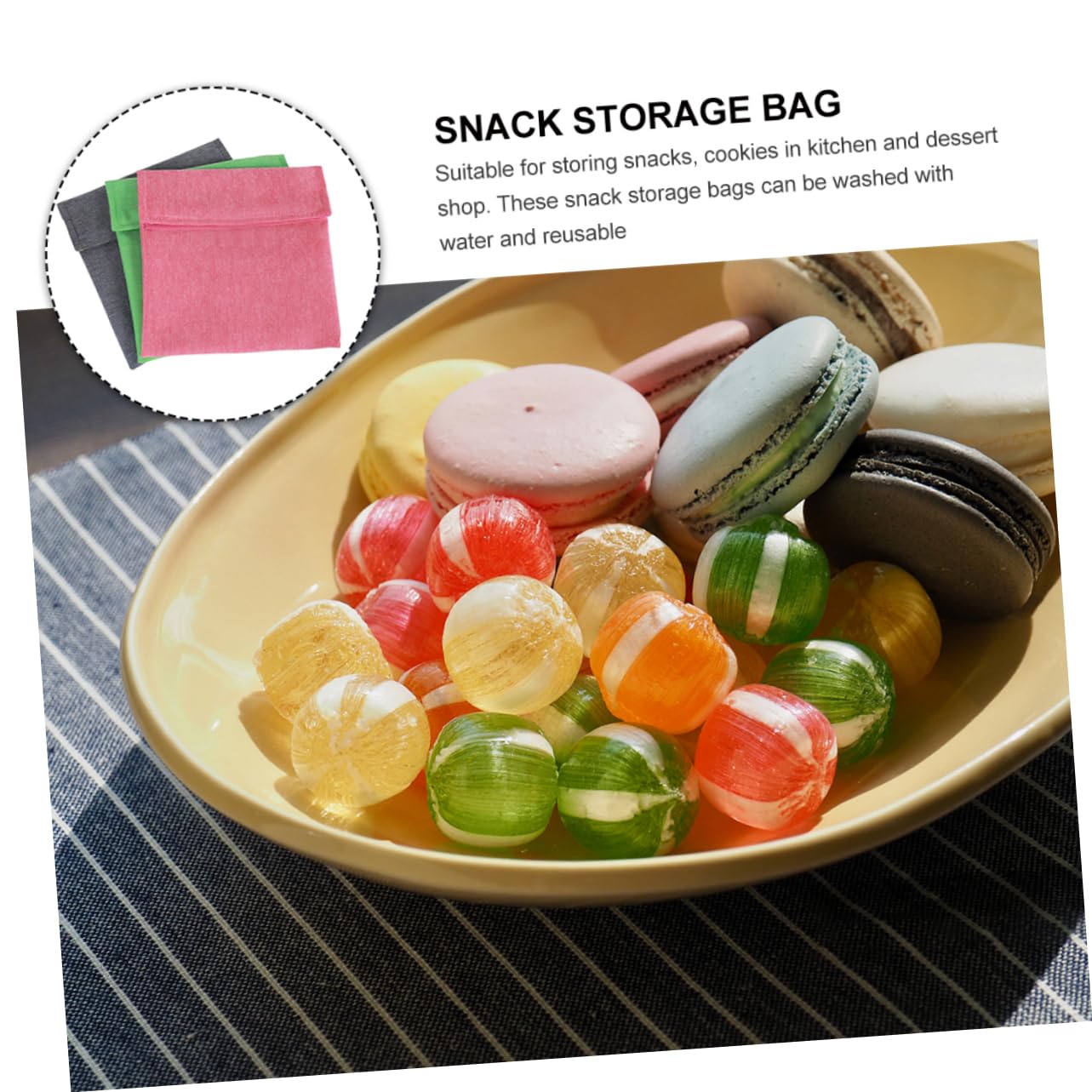2juegos Bolsas De Almacenamiento Reutilizables De Comida Snack Lavables y Autoadhesivas Verde Rosa para Snacks y Comidas Infantiles