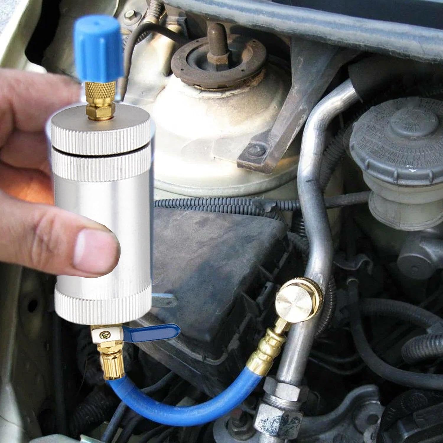 Refrigerator Filler Kit | Air Conditioning Refrigerant Charge Set | Refrigerant Filling Tool, R134A Dispensing Valve, AC Recharge Hose Kit, Quick Connector