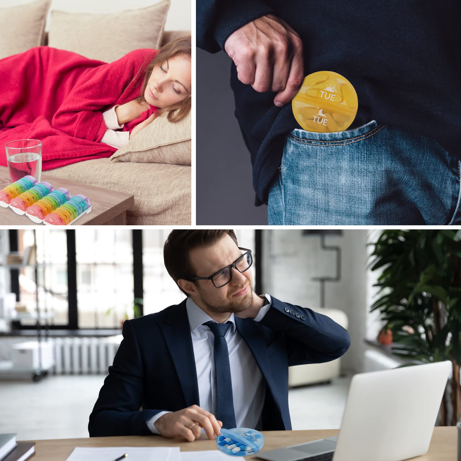 XL miesięczny organizer na tabletki 2 razy dziennie, AM/PM, jeden miesiąc pudełko na tabletki 28 dni, codzienne etui na tabletki, duże 4 tygodnie, duże przegródki na tabletki, witaminy, olejki rybne (tęcza)