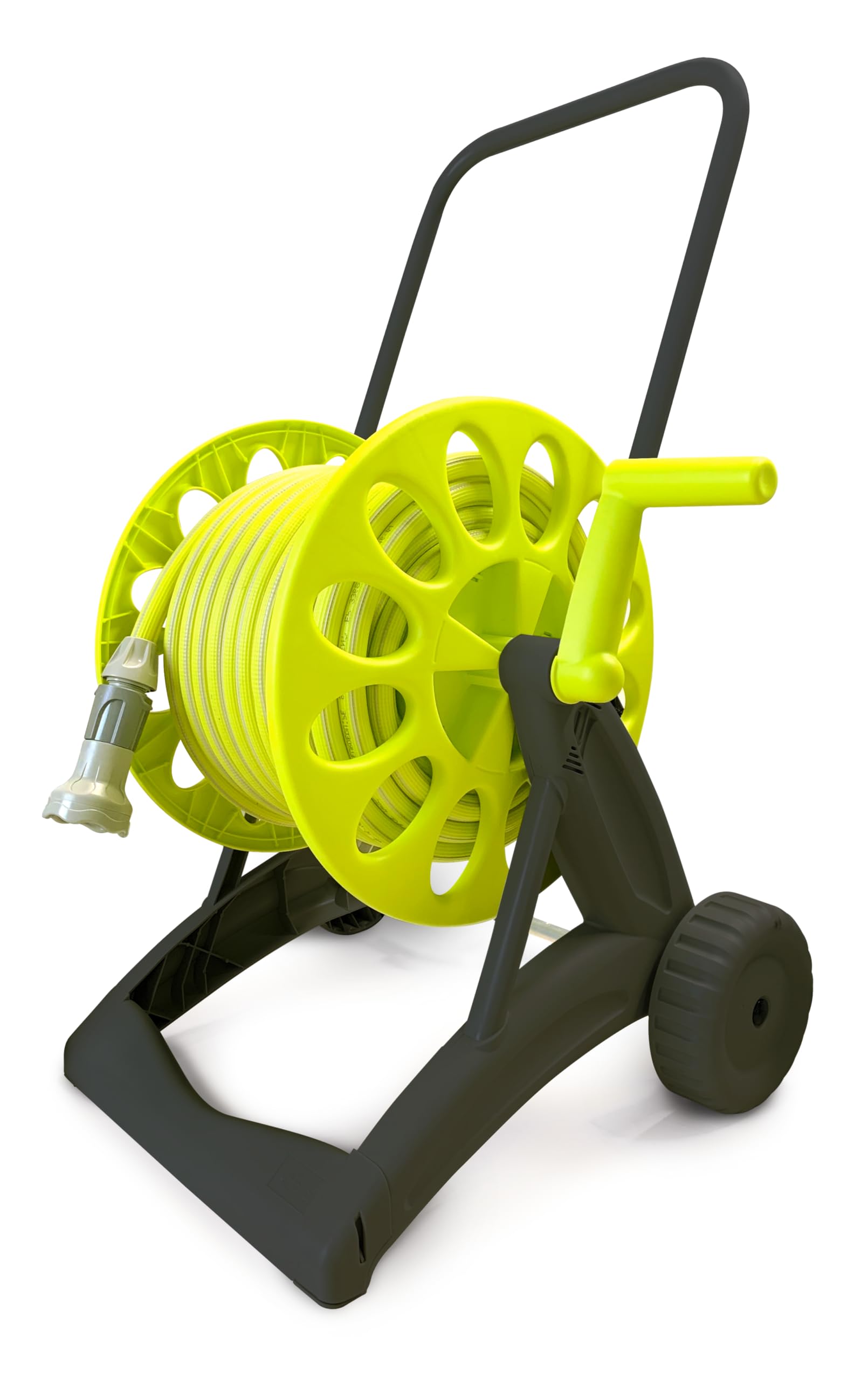 Idroeasy, Kit Carrello Avvolgitubo da Giardino con Tubo Acqua Giardino 30 Metri Superleggero 5/8" (18 bar) – Canna Acqua Anti-Nodo con Doccetta 6 Funzioni e Raccordi, Porta Tubo Made in Italy