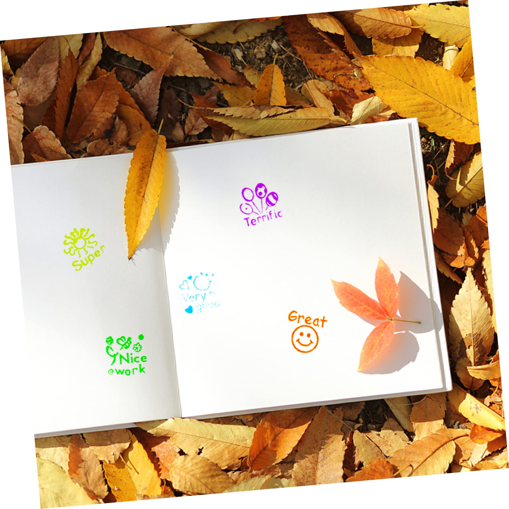 VILLCASE 20pezzi Timbri Motivazionali Per Stamps Creativi Per e Te Timbri Positivi Done Nice Work Super Terrific