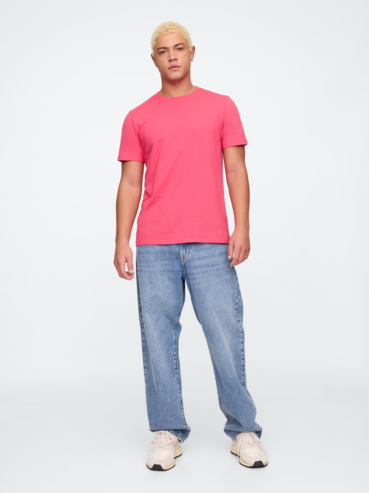GAP V-Everyday Soft Crew - Rayas Camiseta Hombre