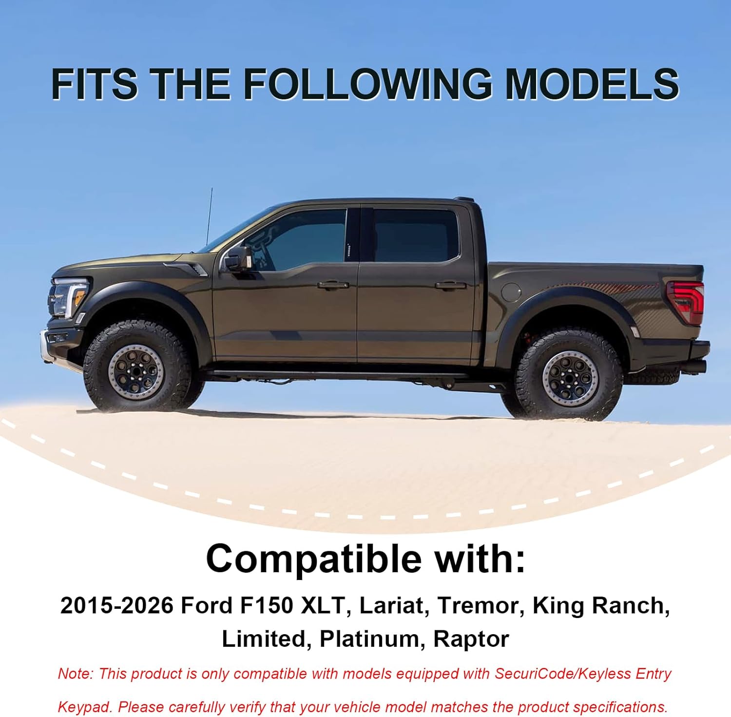 Real Carbon Fiber B-Pillar Trim Compatible with 2015-2026 Ford F150 W/SecuriCode Keyless Entry Keypad, Center Roof Support Pillar Trim, Exterior Decor Sticker Accessories