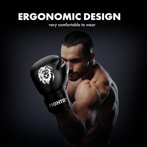 Miniatura 4 de FIGHTR Guantes de boxeo profesionales hechos de cuero genuino  hombres y mujeres  para boxeo, artes marciales mixtas, artes marciales 10, 12, 14, 16