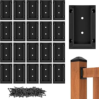 Eapele 20pcs Deck Railing Brackets Connectors for 2x4 Railing Wood Post with 120pcs Wood Screws