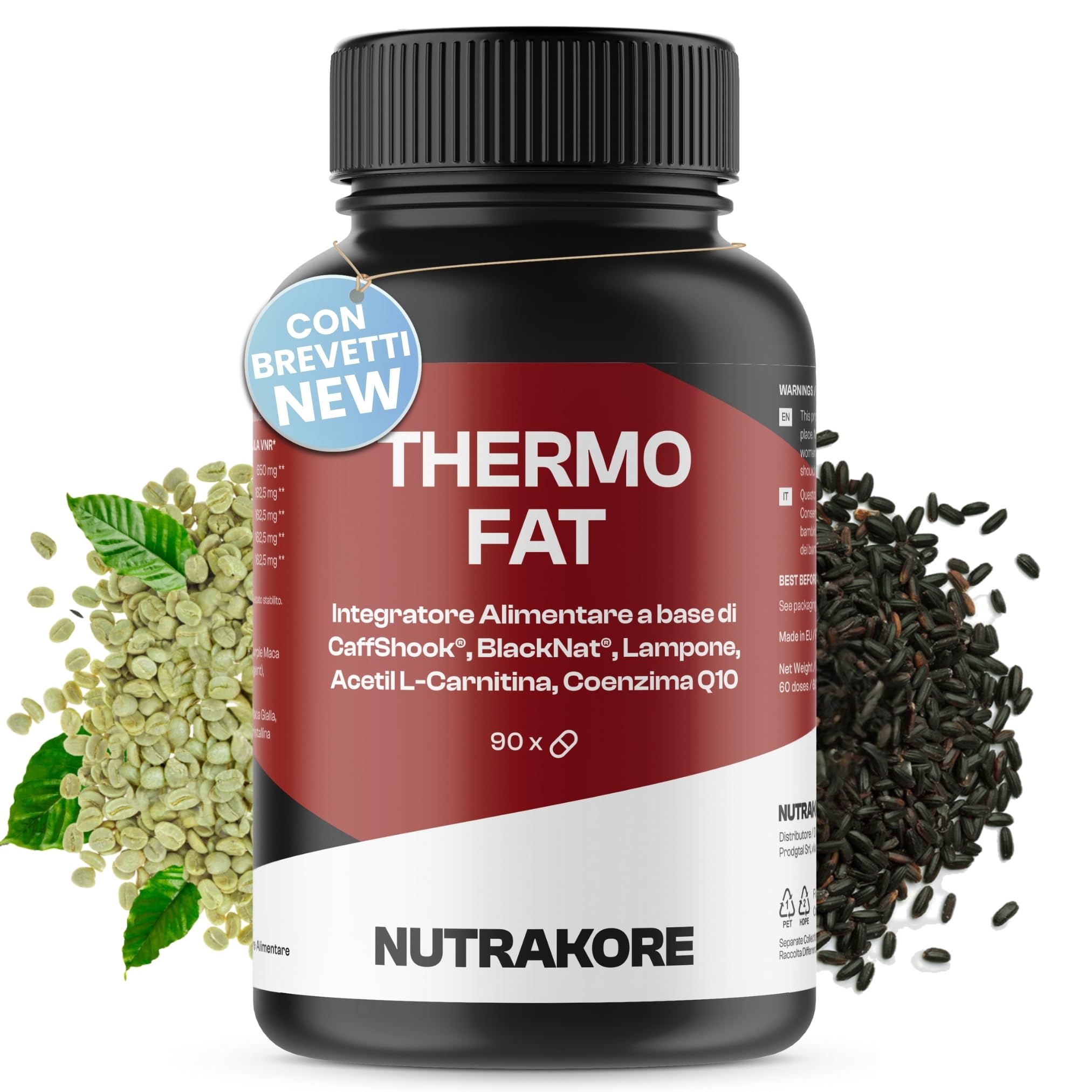 Risultati Estetici, Sinergia di Acetil L-Carnitina, Maca, Q10, Guaranà, Caffè Verde, Tè Verde, Matè, Riso Nero e Lampone con tecnologia Caffshok e BlackNat. Pre Workout. Made in IT. Fino a 3 Mesi