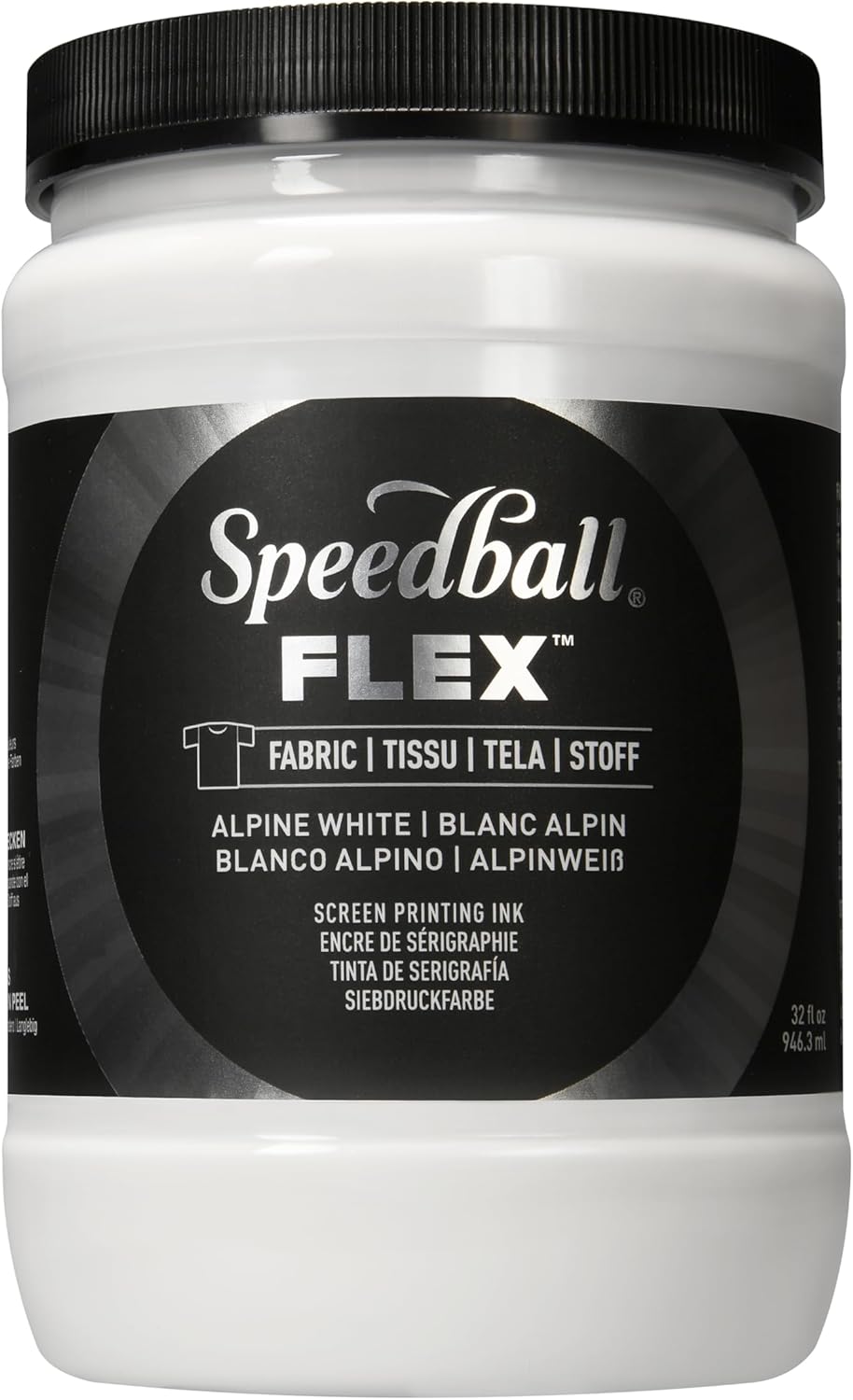 Speedball Flex Fabric Screen Printing Ink, 32-Ounce, Alpine White for T-Shirt and Silkscreen Printmaking