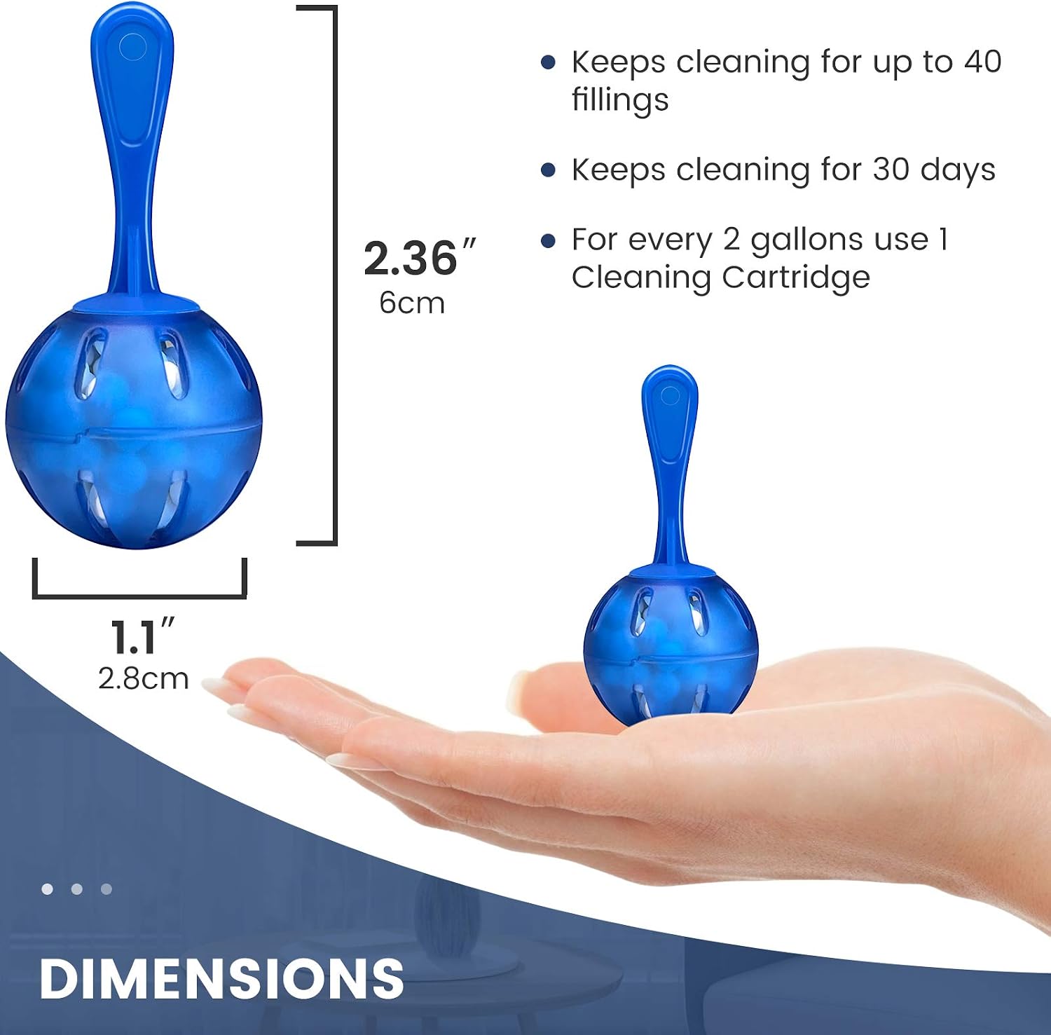 NENA 12 Pack Humidifier Cleaning Balls PC-1 & PC-2 Compatible with Kaz ProTec & All Warm & Cool Mist Humidifiers, Purifies Water, Eliminates White Dust and Odor, Blue