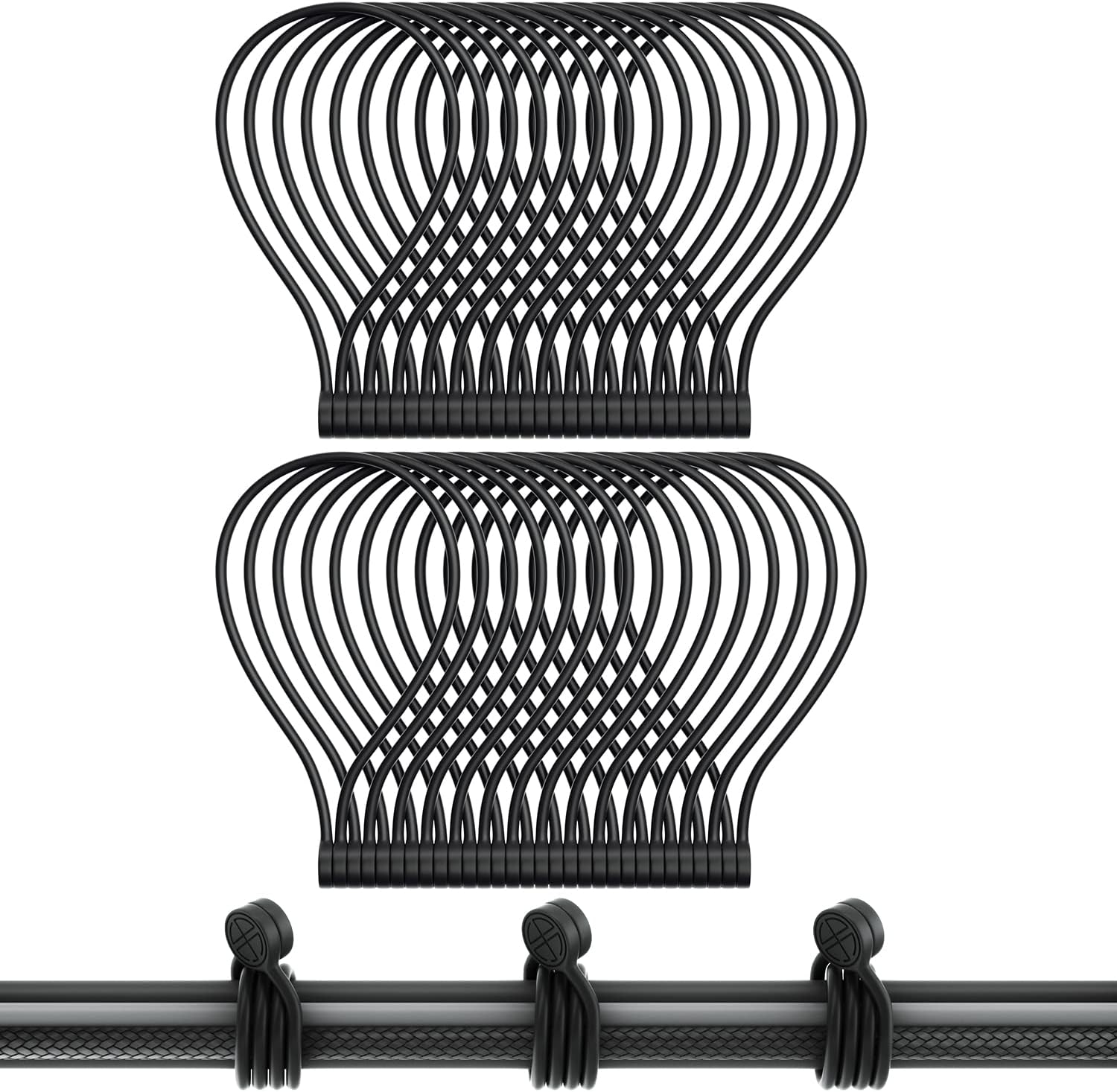 Magnetic Twist Ties, Reusable Silicone Cable Ties with Strong Magnet for Bundling and Organizing,Cord Wrap Clip Straps for Home or Office (Black-32 Packs)