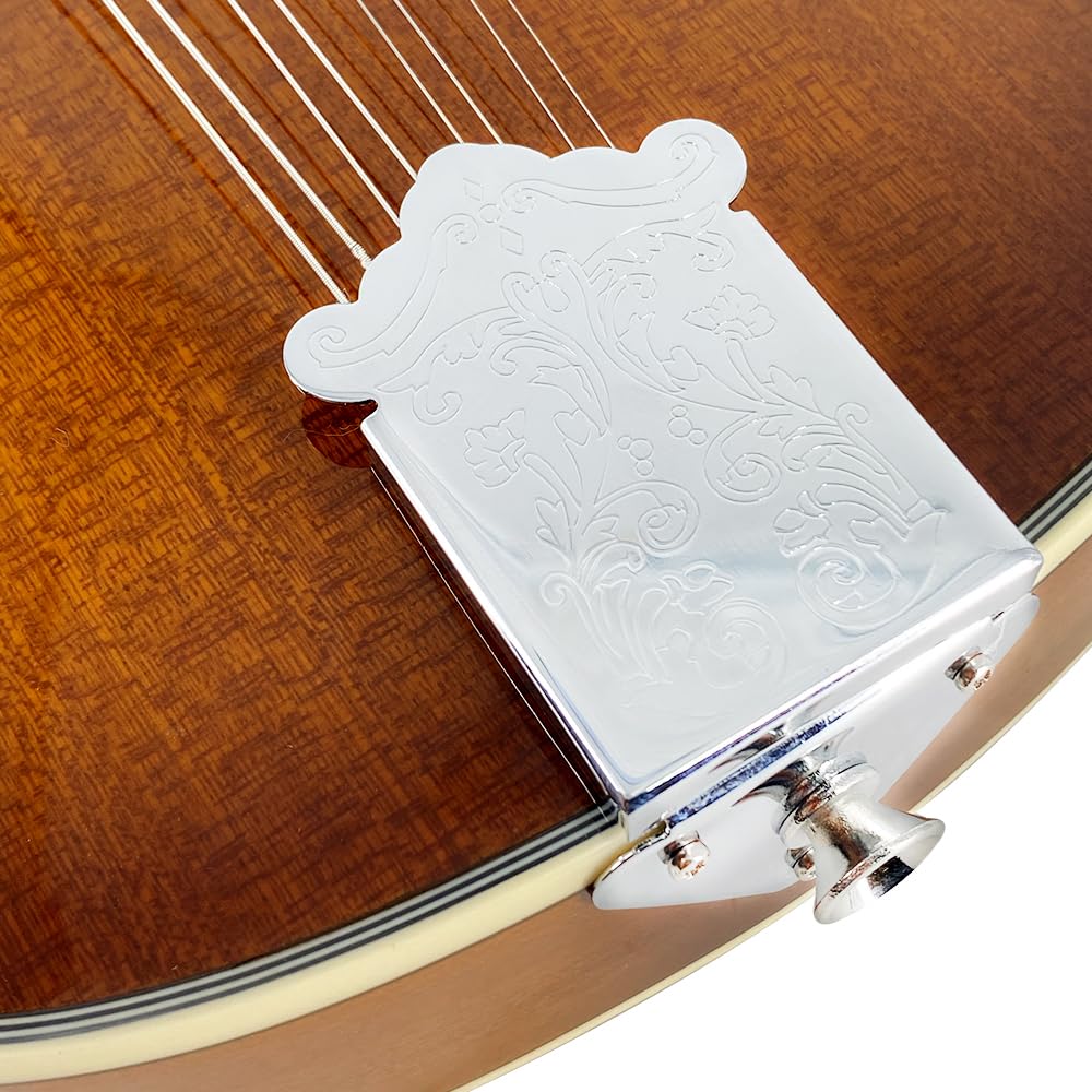 Mandoline Acoustique-Électrique Style A Corps Mohagany 8 cordes Kit complet pour scène Arqué Trous F Corps avec sac de transport, câble, cordes, sangle, médiators et chiffon de polissage