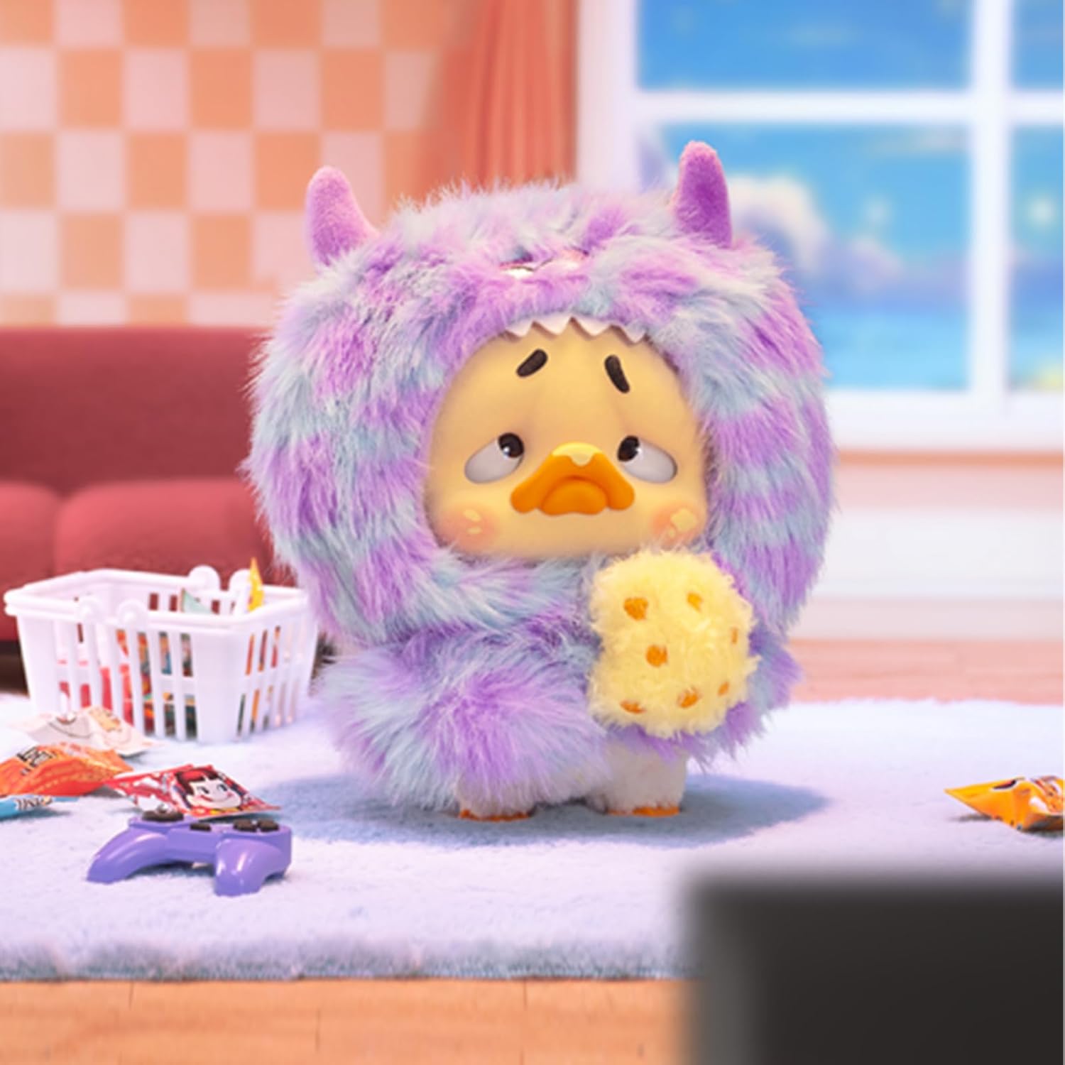 CALEMBOU Plush Blind Box, Cute Upsetduck - Colorful Player Duck Series Soft Stuffed Keychain, Kawaii Mystery Vinyl Bag Charms Collectible for Birthday Christmas