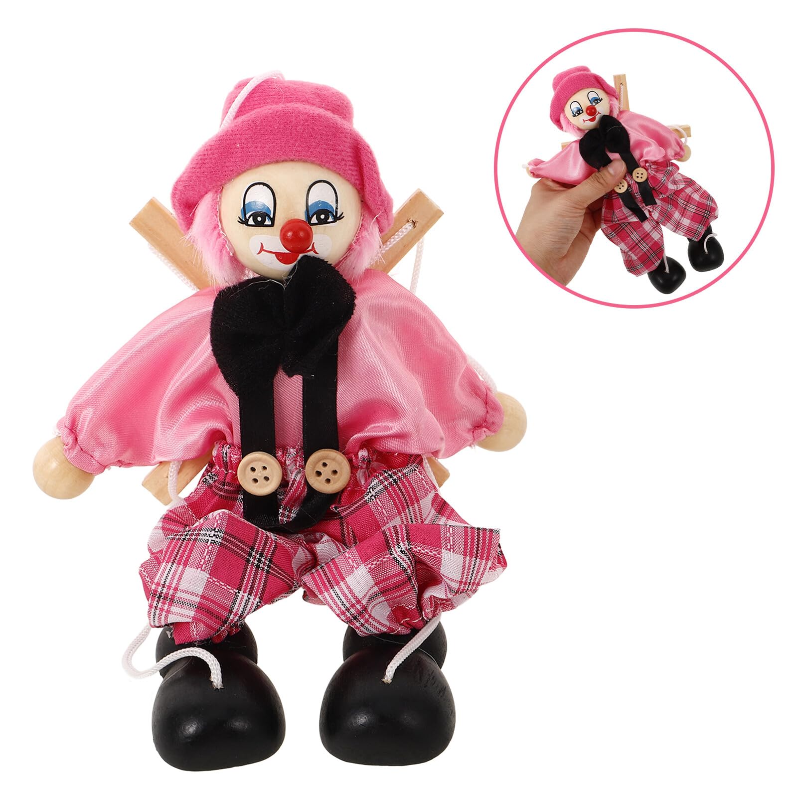Abaodam Marionette di Legno Pirata 2 Pezzi Giocattolo Interattivo Fili Design Divertente per Ragazzo Ragazza e Genitori Gioco Creativo e Interazione Scolastica Stili multipli