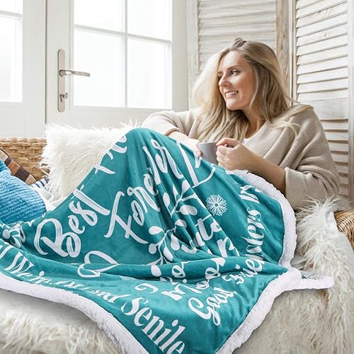 Miniatura 2 de Manta para mejor amiga, regalos de cumpleaños con mensajes amorosos, manta lujosa de amigos para mejores amigas, regalos de cumpleaños para mujeres,