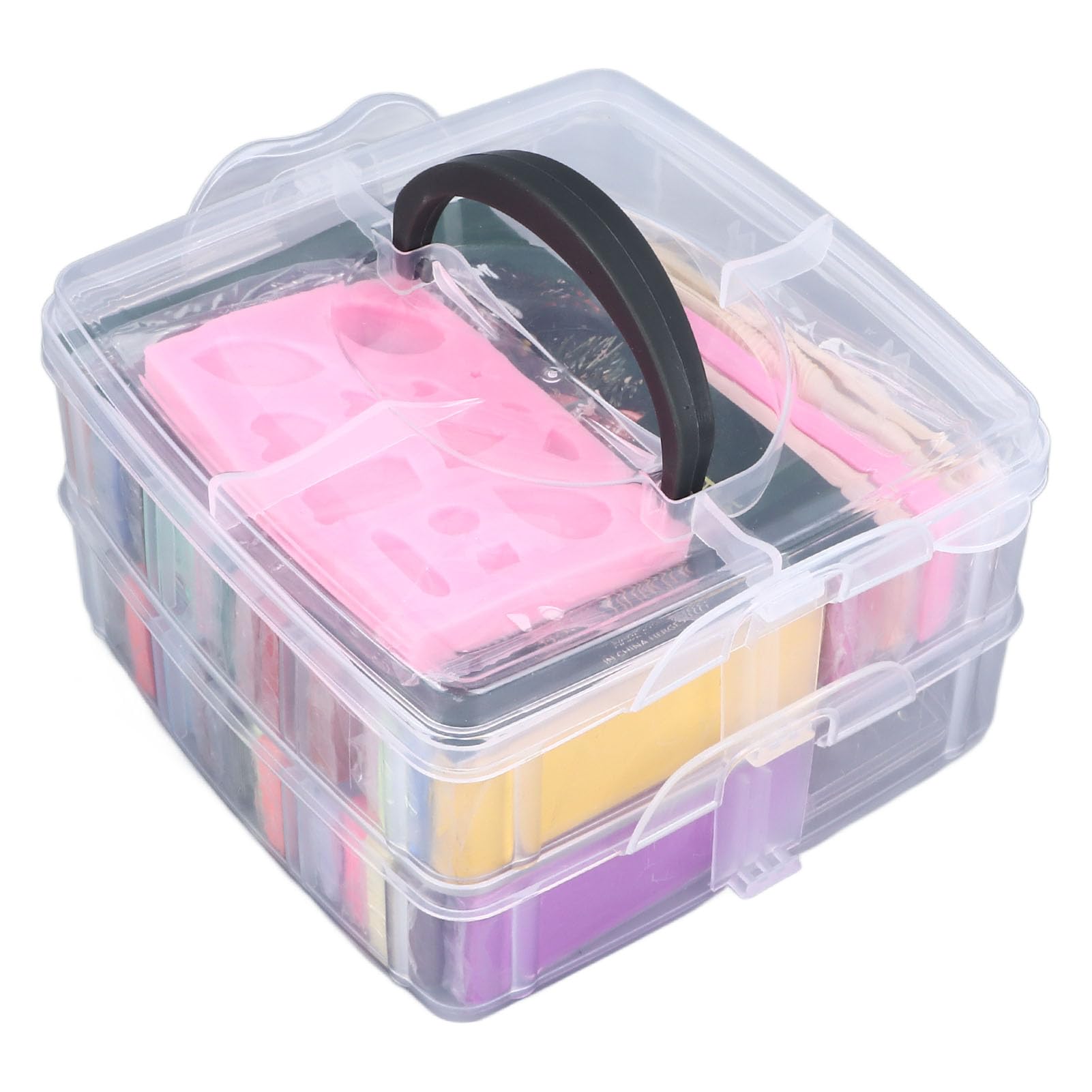 Kit di argilla polimerica 42 colori, set di argilla modellabile morbida con 5 strumenti per la scultura e stampo in silicone, kit artigianale fai-da-te senza cottura per la