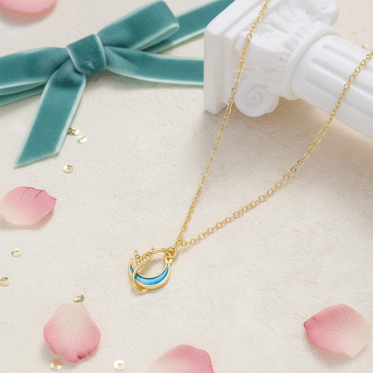 14K gold plated Dainty Necklace for Women Inspirational necklace Gifts for family and friends Ocean Beach Summer Jewelry Gift Everyday Layering - Image 3