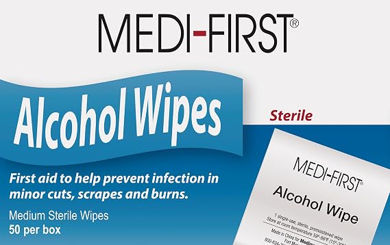 Medi-First 22150 Alcohol Skin Prep Pads, 50 Per Box
