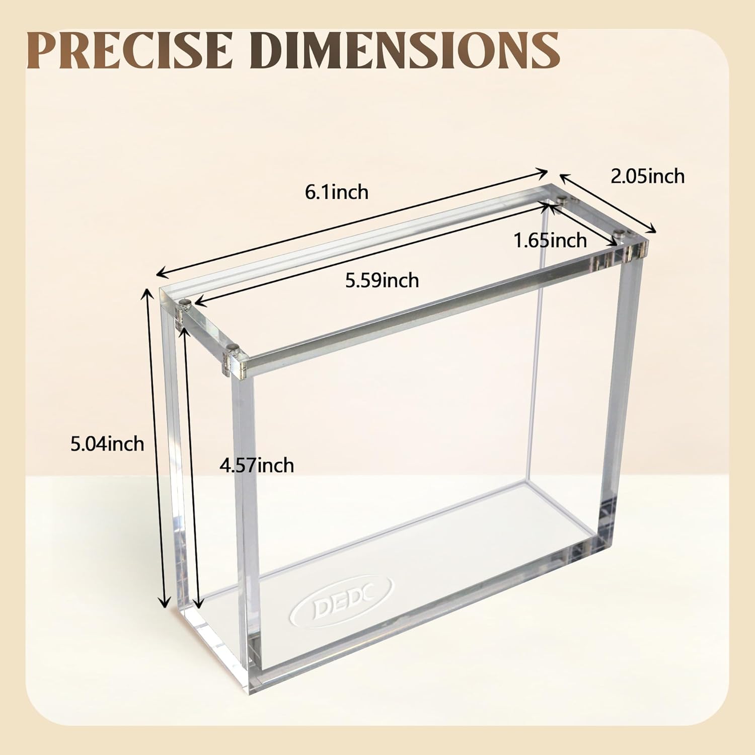 DEDC Booster Pack Protector Uv Magnetic Bundle Case Display Holder Acrylic Shadow Box Patch Police Badge Cassette Tape Storage Clear Wedding Share A Memory Shadowbox Picture Frame Boxes (2pcs)