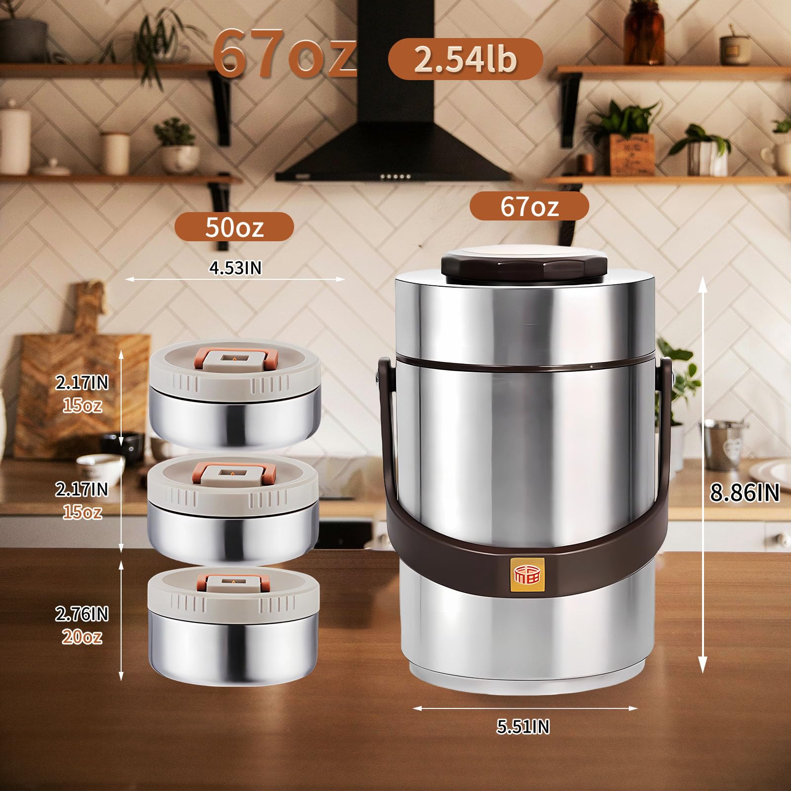 Amazon.com: Gicklov 67oz Upgraded Thermos for Hot Food, 3-Layer