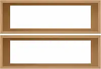 Kit 2 Nichos Decorativos em MDF Cru para Parede - 20x60x12cm Cor:NATURAL;Tamanho:20X60X12CM
