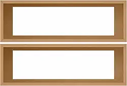 Kit 2 Nichos Decorativos em MDF Cru para Parede - 20x60x12cm Cor:NATURAL;Tamanho:20X60X12CM