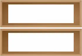Kit 2 Nichos Decorativos em MDF Cru para Parede - 20x60x12cm Cor:NATURAL;Tamanho:20X60X12CM