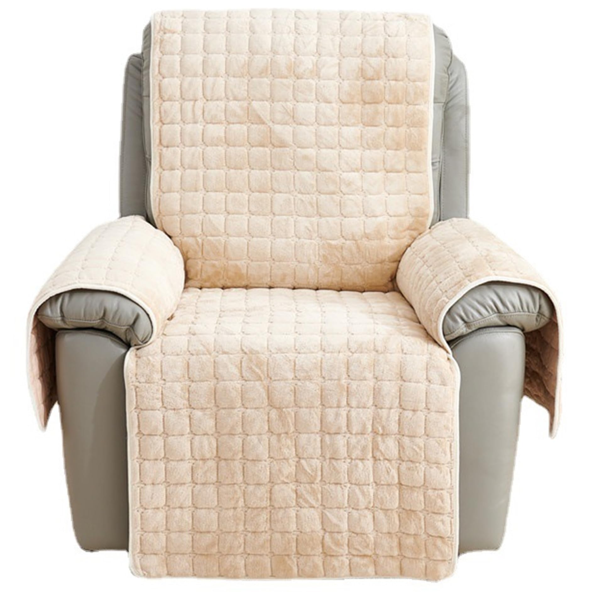 Funda de sofá reclinable acolchada con acabado de felpa premium antideslizante