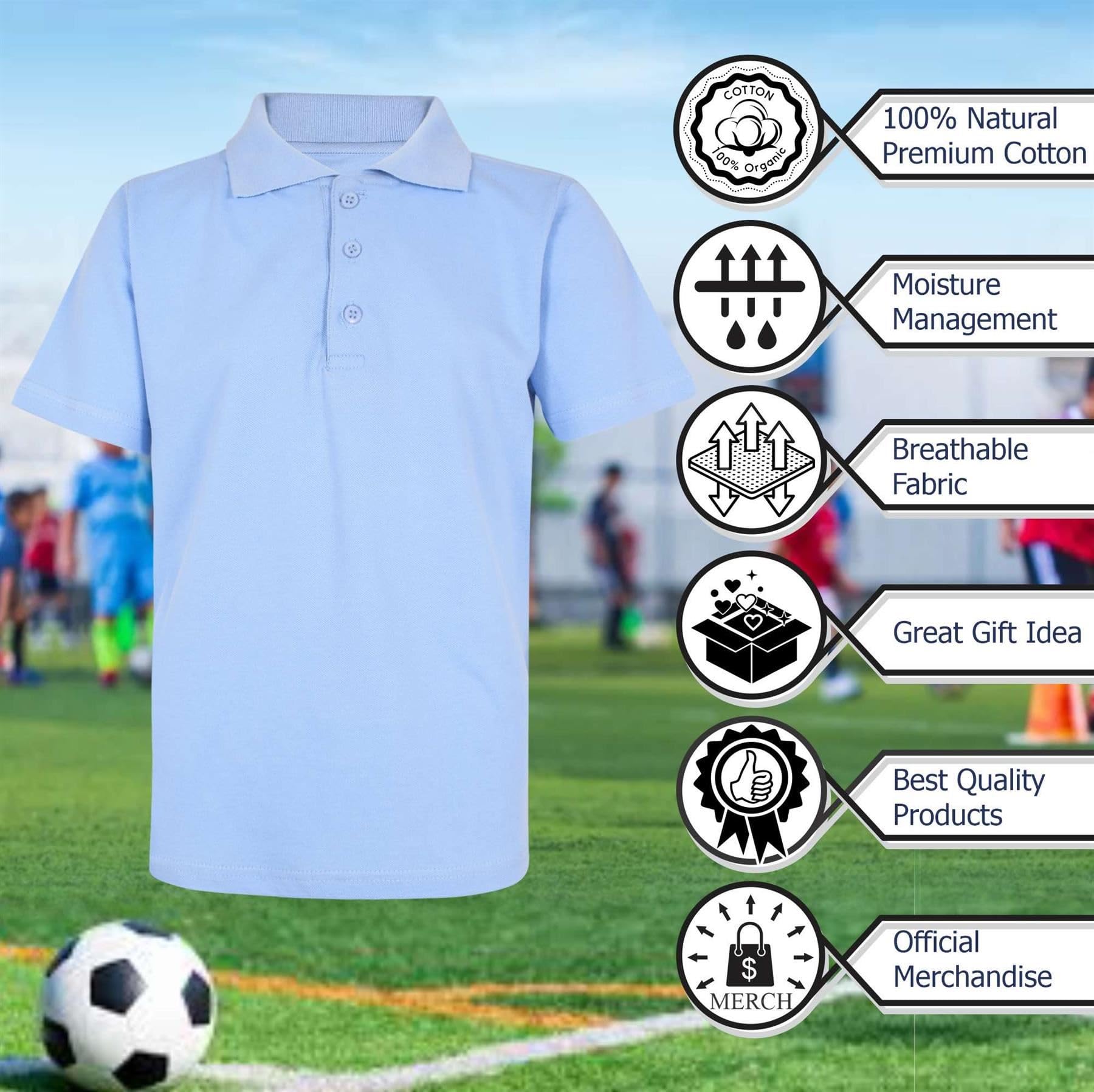 A2Z 4 Kids Niñas Niños Camisetas Polo Plain Verano Camisetas y Camisetas sin Mangas Moda Sensación Suave - PL Polo T Shirt Sky Blue 5 Pack 11-12