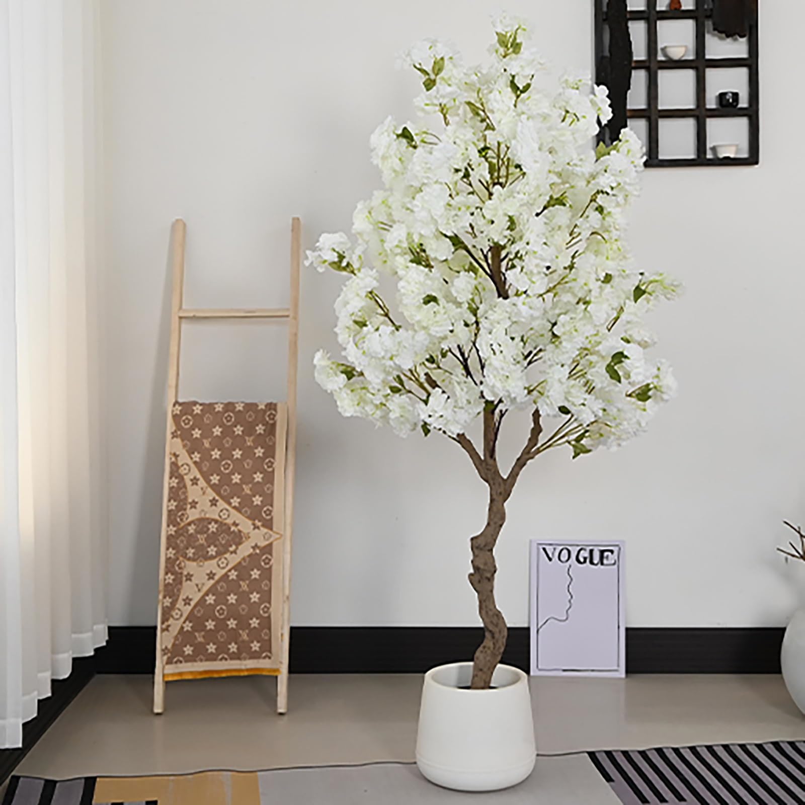Cerisier Japonais Artificiel Fleurs Artificielles Fausse Plante, Arbres De Fleurs De Cerisier Roses Faits À La Main Arbre, pour Mariage Extérieur D'intérieur(Pink,50cm/19.7in)