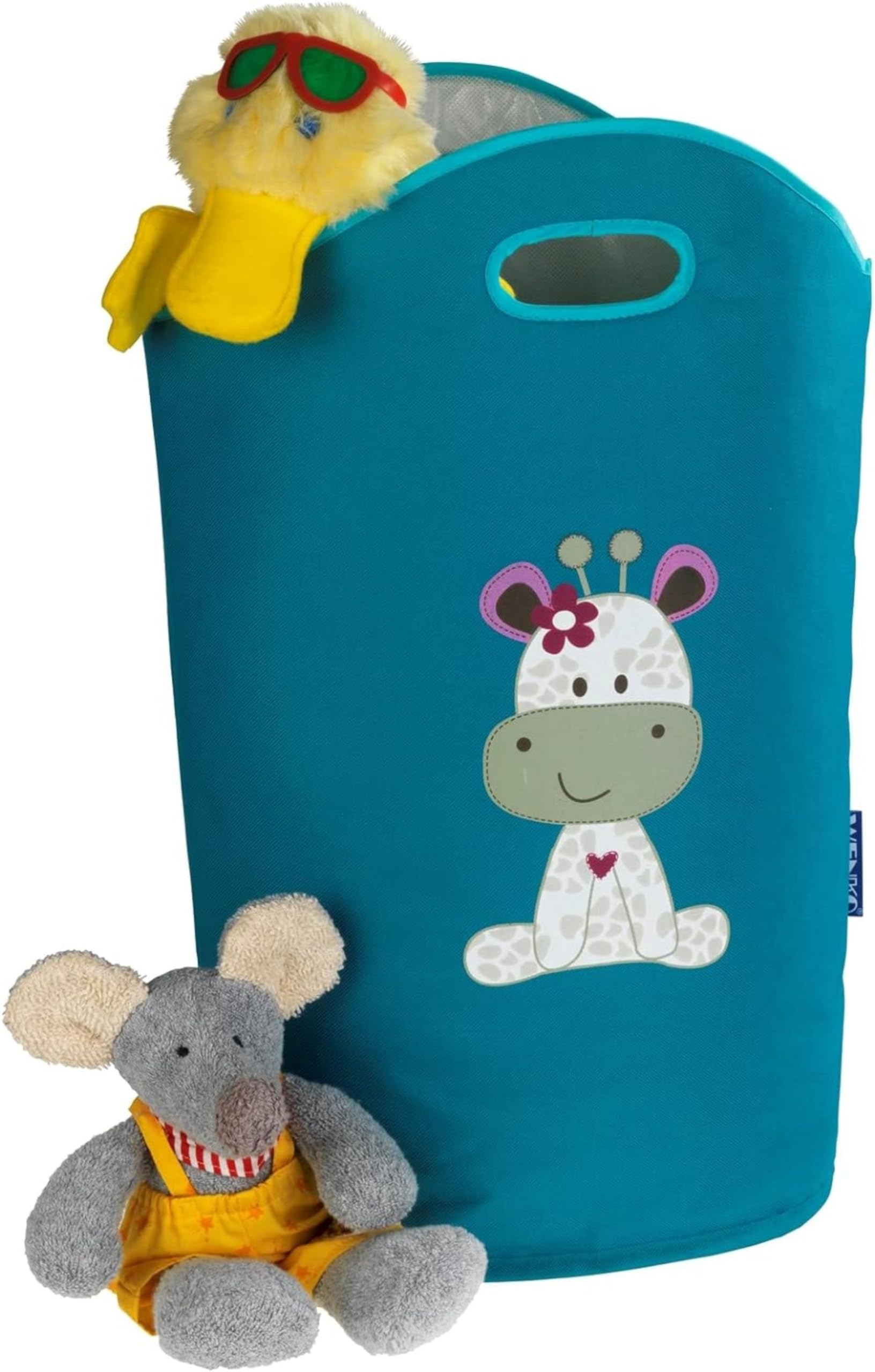 WENKO Kosz na pranie Kids Greta Petrol - pojemność kosza na pranie: 24 l, poliester, 40 x 52 x 20 cm, petrol