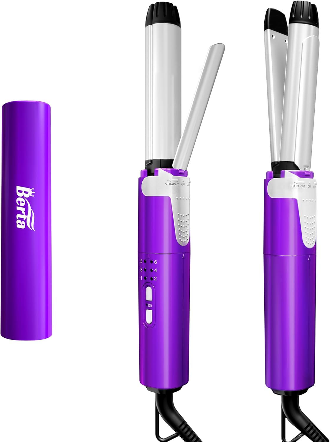 BERTA 2 in 1 Flat Iron Professional Hair Straightener & Curler Iron,Ceramic 1 Inch Curling Iron,Fast Heating Curling Wand Adjustable Temp for All Hair Types - Image 2