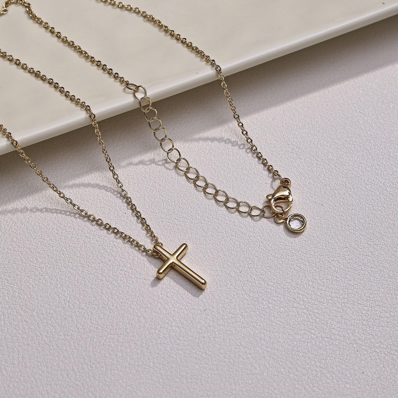 Dainty Gold Cross Necklace for Women, 14K Gold Plated Small Jesus Cross Pendant Necklace, Christian Necklace for Women, Simple Gold Necklace, Everyday Jewelry, Gold Pendant Necklace, Birthday Gift
