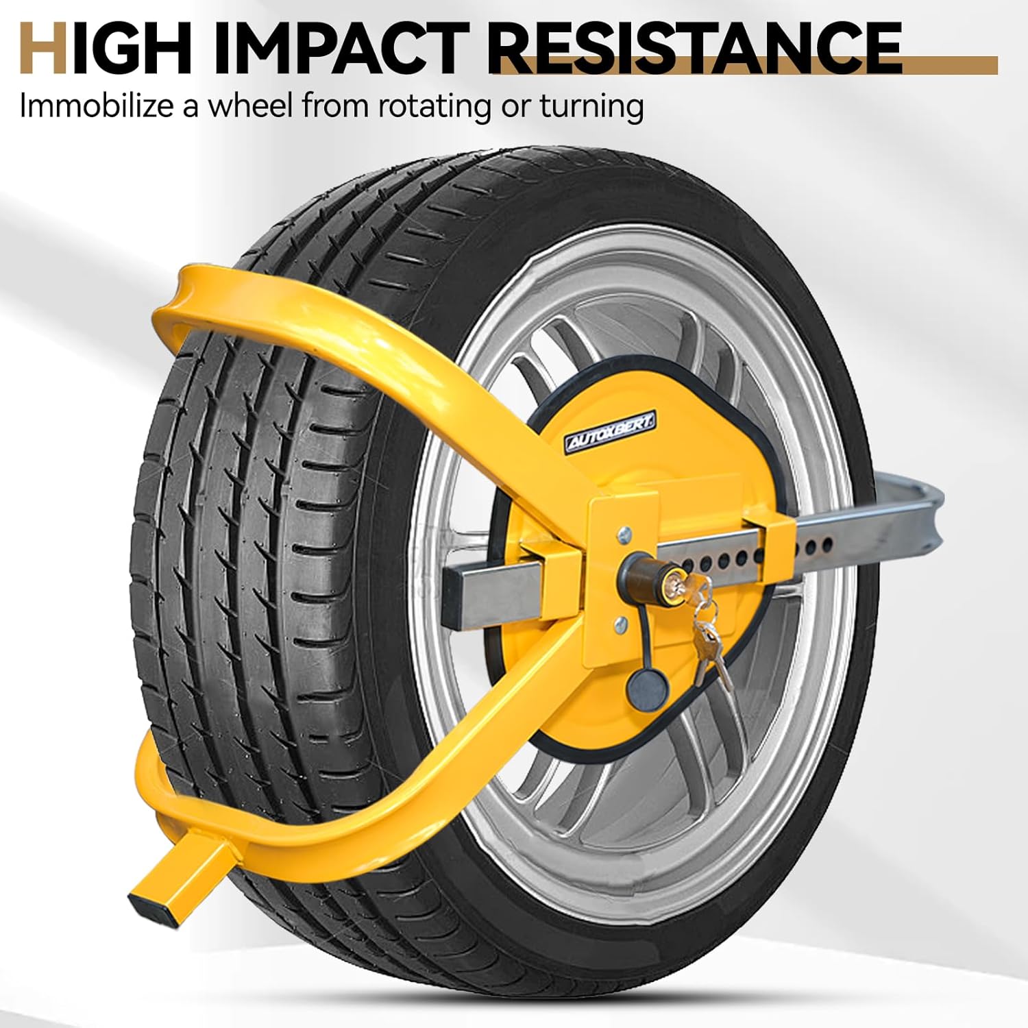 AUTOXBERT Upgraded Wheel Boot Lock for Trailer, 1 Pack 13"-17" Heavy-Duty Anti Theft Tire Wheel Lock Clamp, Adjustable Trailer Boot Lock for RV Trailers, Cars, Trucks, SUVs