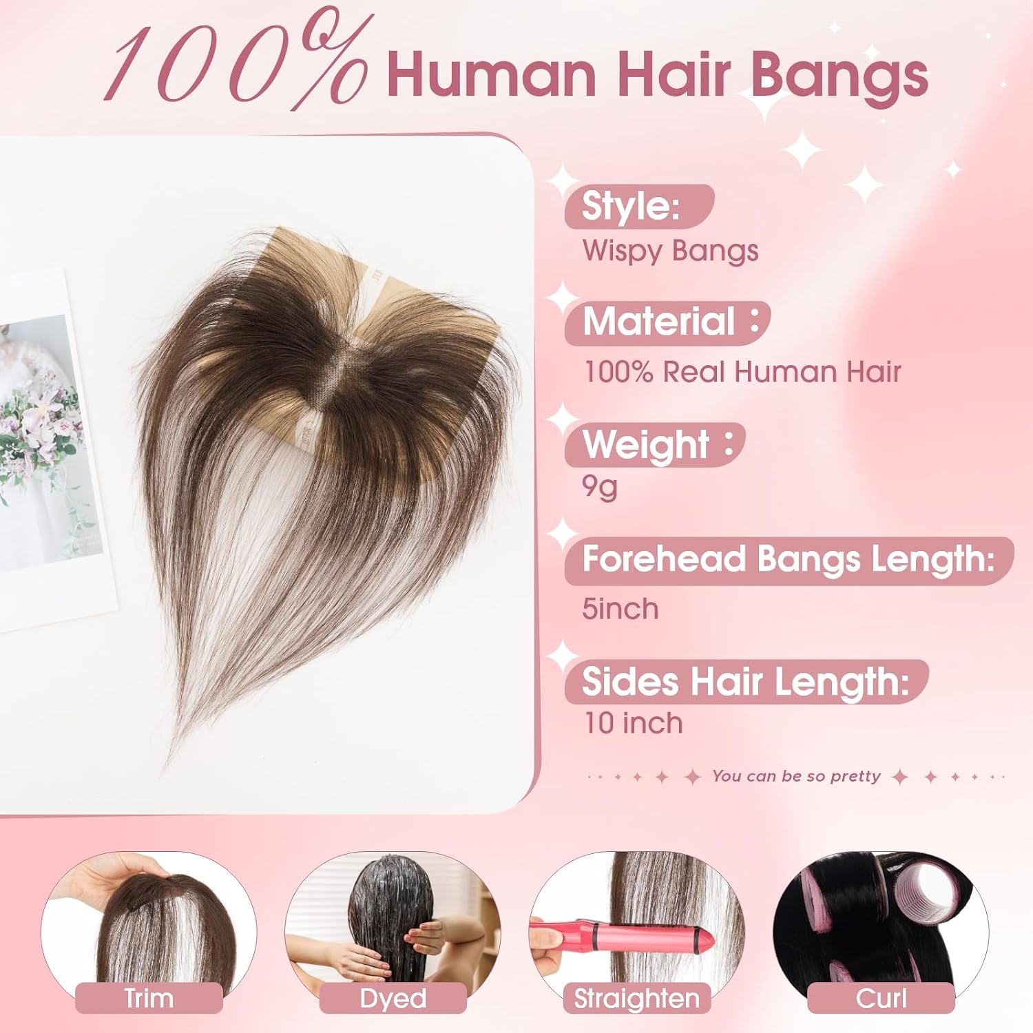 SEGOHAIR Clip on Bangs for Women Clip in Bangs Real Human Hair, Fake Bangs Side Bangs Hairpieces with 5×12.5 CM Hand-tied Base, Breathable and No Tangle for Women Daily Wear (#02 Dark Brown)