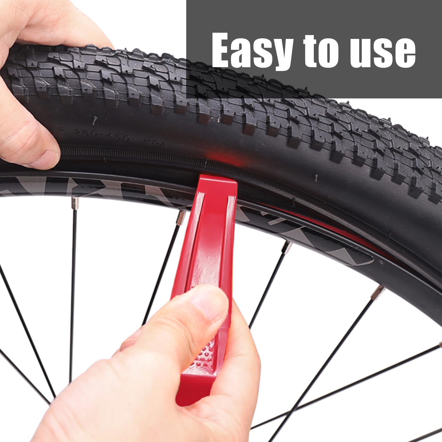 Lot De 6 Démonte-pneus En Plastique Rouge – 12 Cm, Robustes, Compatibles VTT, Vélo Route Et Enfant