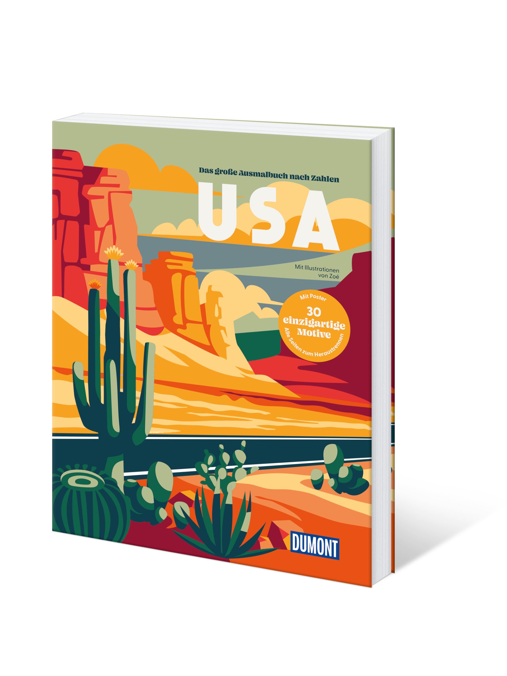 USA - Das große Ausmalbuch nach Zahlen (DUMONT Geschenkbuch)
