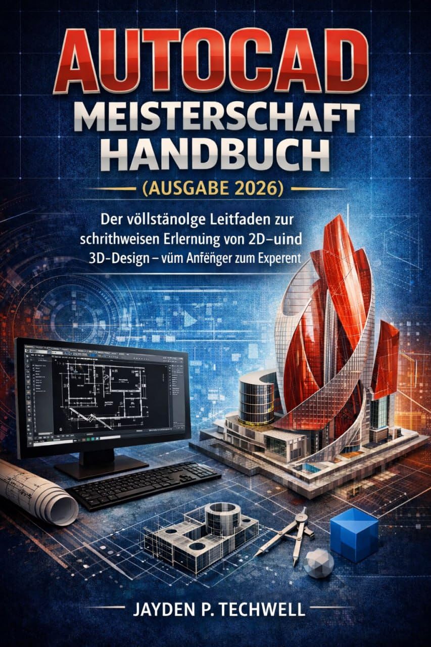 AUTOCAD MEISTERSCHAFT HANDBUCH (AUSGABE 2026): Der vollständige Leitfaden zur schrittweisen Erlernung von 2D- und 3D-Design – vom Anfänger zum Experten (German Edition)