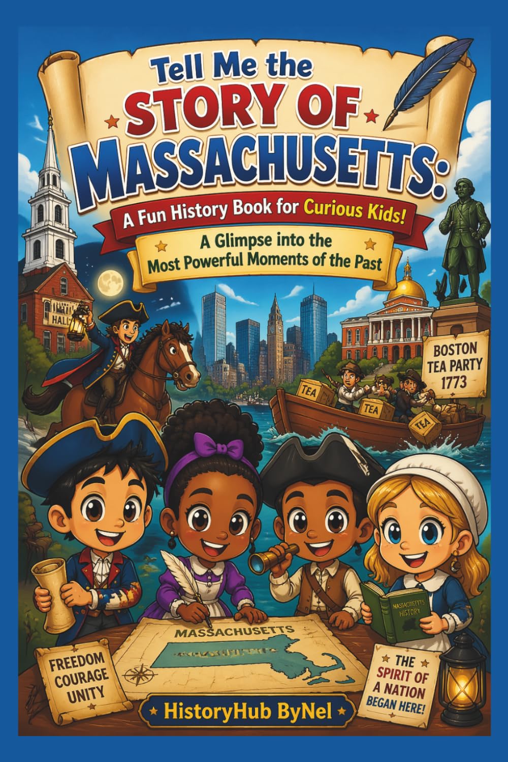 Tell Me the STORY OF MASSACHUSETTS: A Fun History Book for Curious Kids!: A Glimpse into the Most Powerful Moments of the Past (Collection of State Histories of the USA)