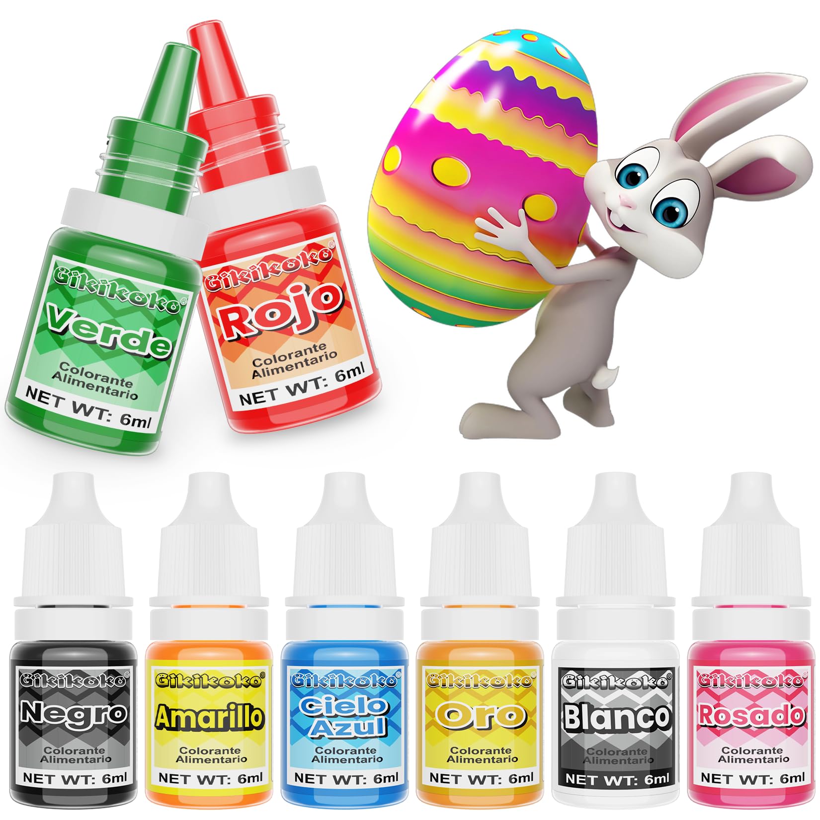 Colorante Alimentario - 8 Colores Colorantes Alimentarios Reposteria, Colorante Alimentario Gel Alta Concentración para Fondants Pasteles Glaseado Galletas Rosquillas Macarons - 6ml