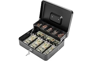 Large Durable Money Bix with 4 Bill 5 Coin Slots & Key...