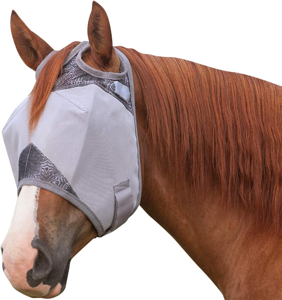 Cashel Crusader Horse Fly Mask, Standard, Arabian/Small Horse, Grey Henna