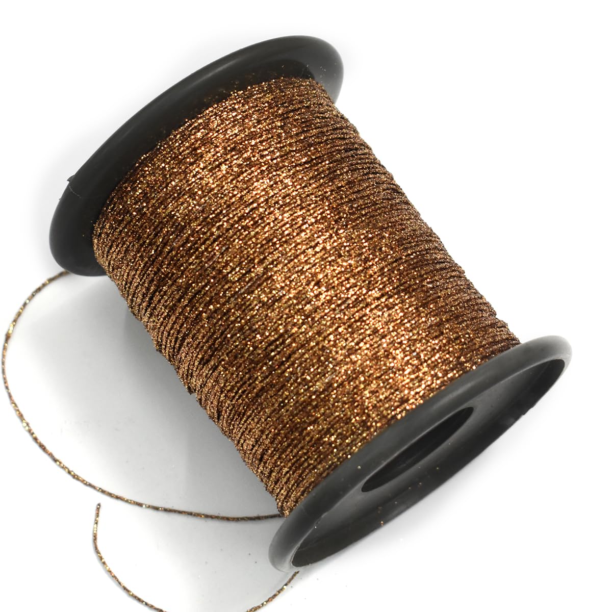 Embroiderymaterial Polyester 1 MM Thick Antique Dark Gold Shinning Glitter Embroidery Thread/Dori for Craft, Sewing, Jewellery Making, Bracelet Making, Crochet, Macrame, Rakhi, (1Roll, 250 Meters)
