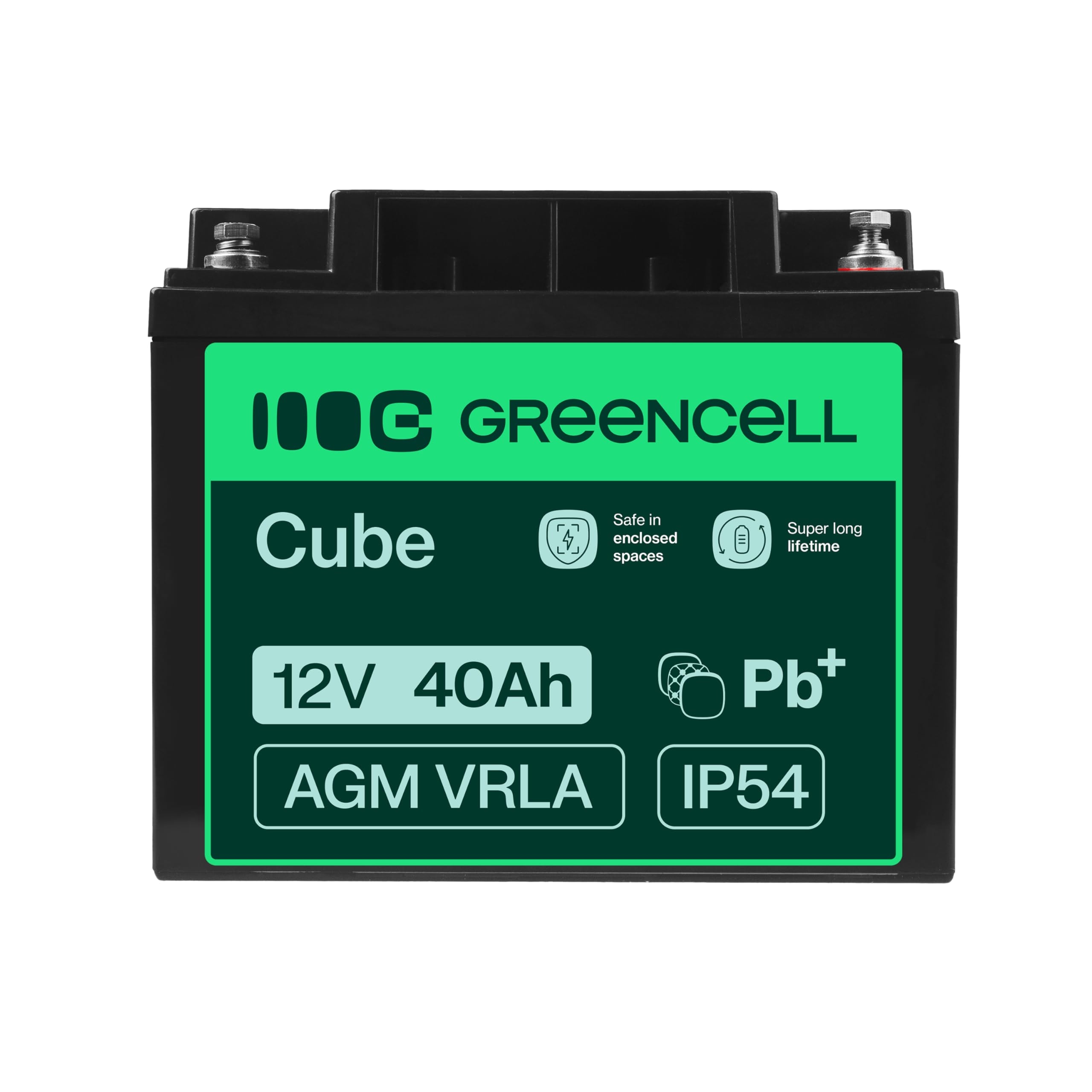 Green Cell Batterie AGM VRLA 12V 40Ah - Batterie Plomb-Acide de Remplacement pour systèmes UPS, Alimentation de Secours et Applications à Cycles fréquents (Batterie Gel)