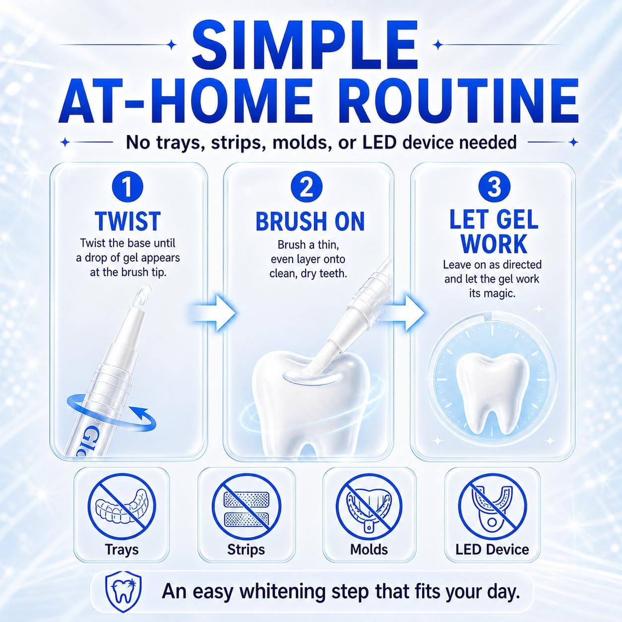 Teeth Whitening Pen, 35% Carbamide Peroxide Whitening Gel with Potassium Nitrate & Sodium Fluoride, Brush-On Tooth Whitener for Coffee, Wine & Smoking Stains, Travel-Friendly, 2mL x 4